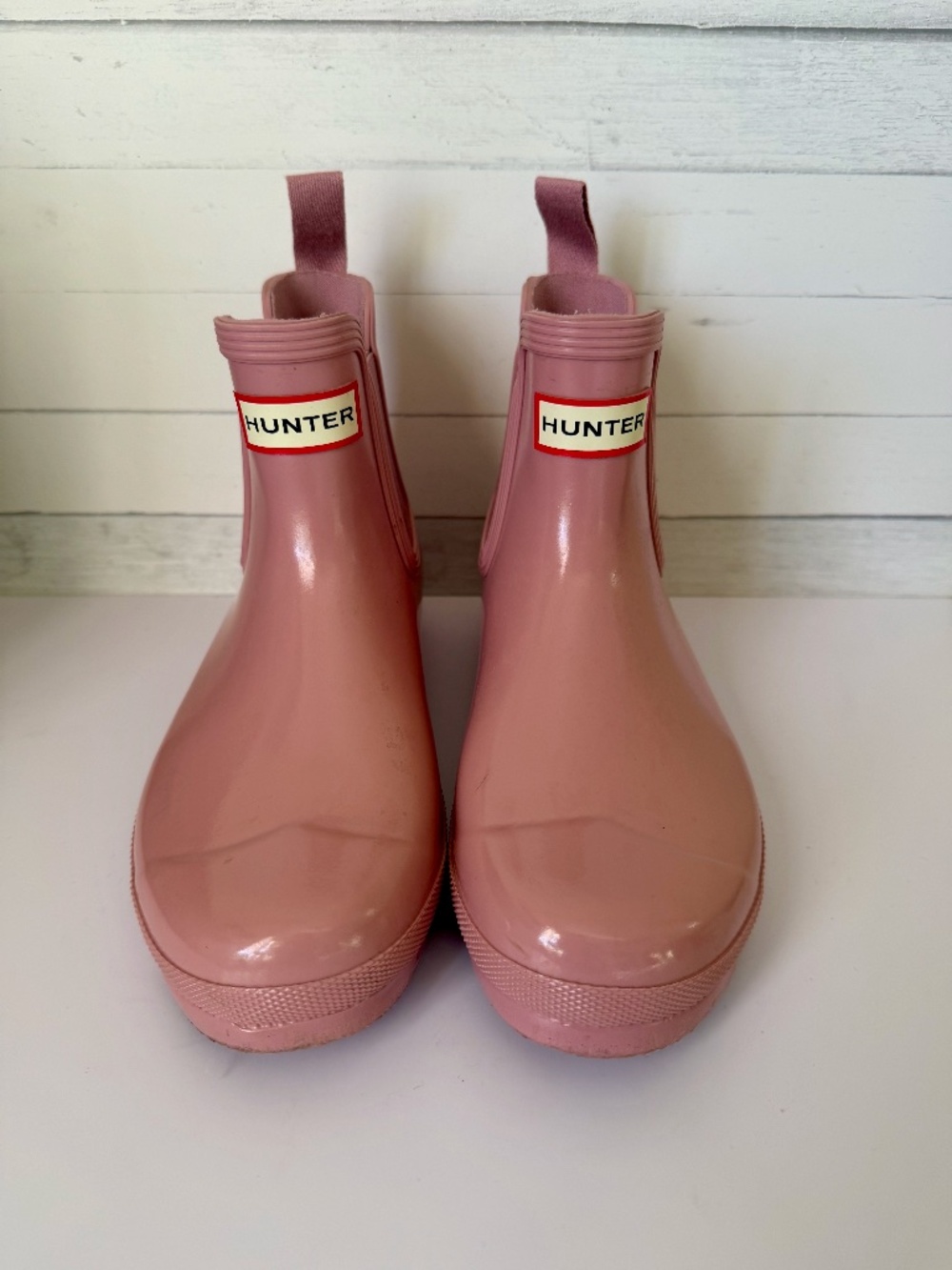 Hunter Glossy Pink Waterproof Rain Boots US Size 7
